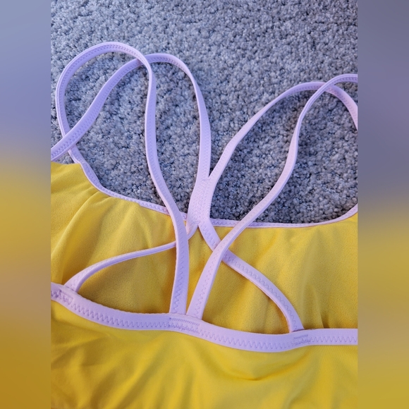 Athleta Chroma Cross Strap Bikini Top & Yellow Lowrise Bottom Womens Size Medium - Picture 5 of 8